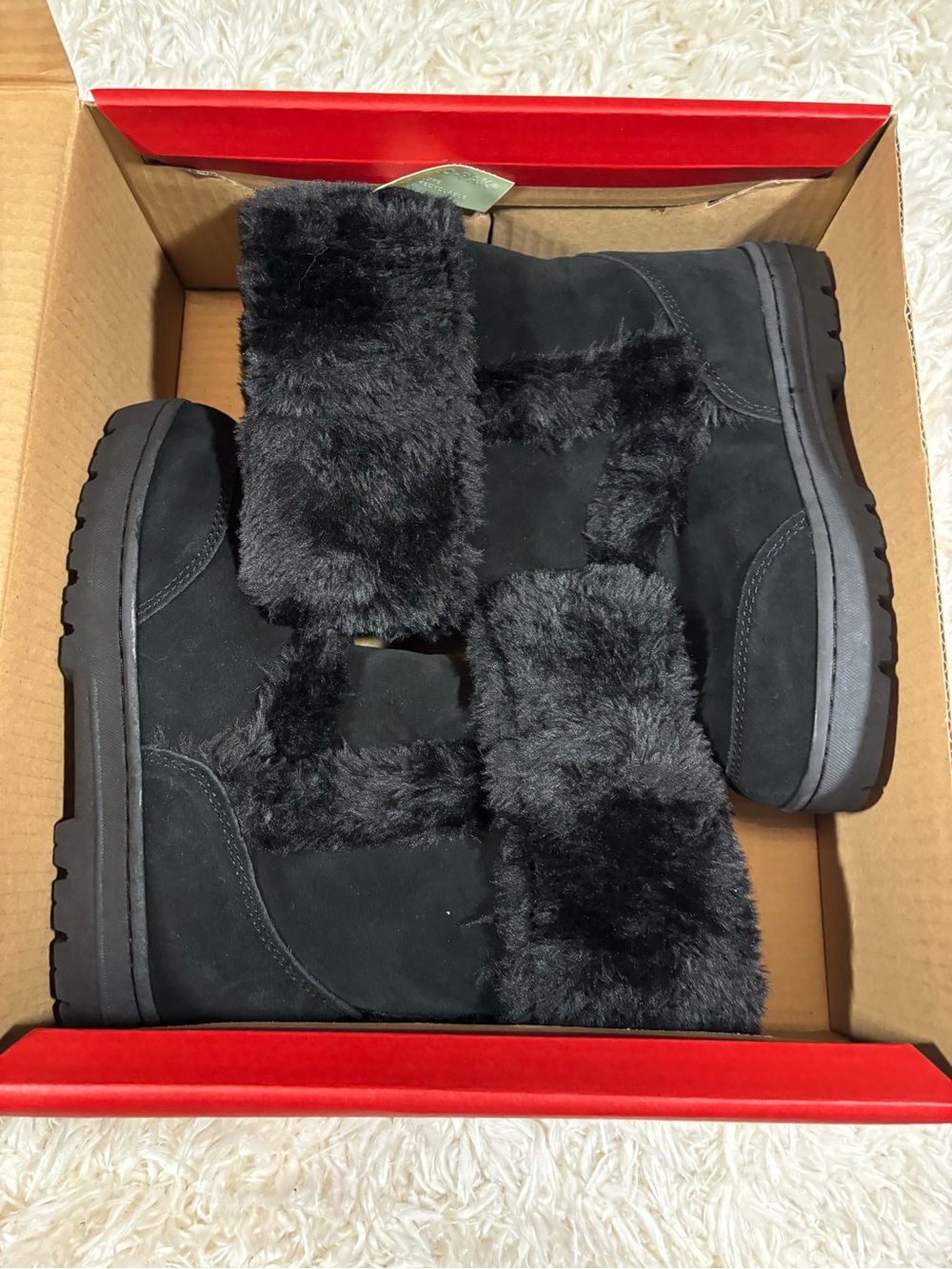 Style & Co Women's Witty Black Suede & Faux Fur Winter Boots-7 - Picture 8 of 8